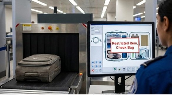 Security check of checked-in bags.