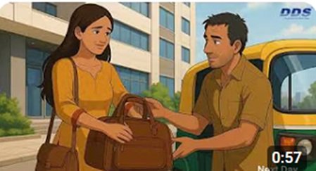 Image- Auto driver returning forgotten bag by a passenger