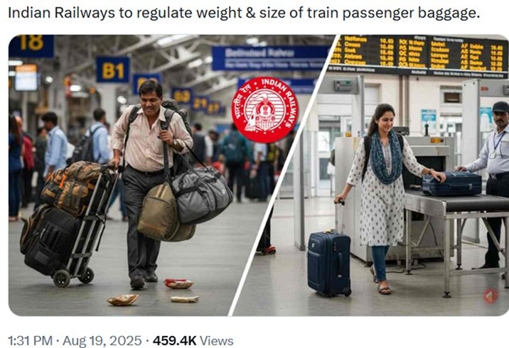 Image showing baggage handling at Railway station